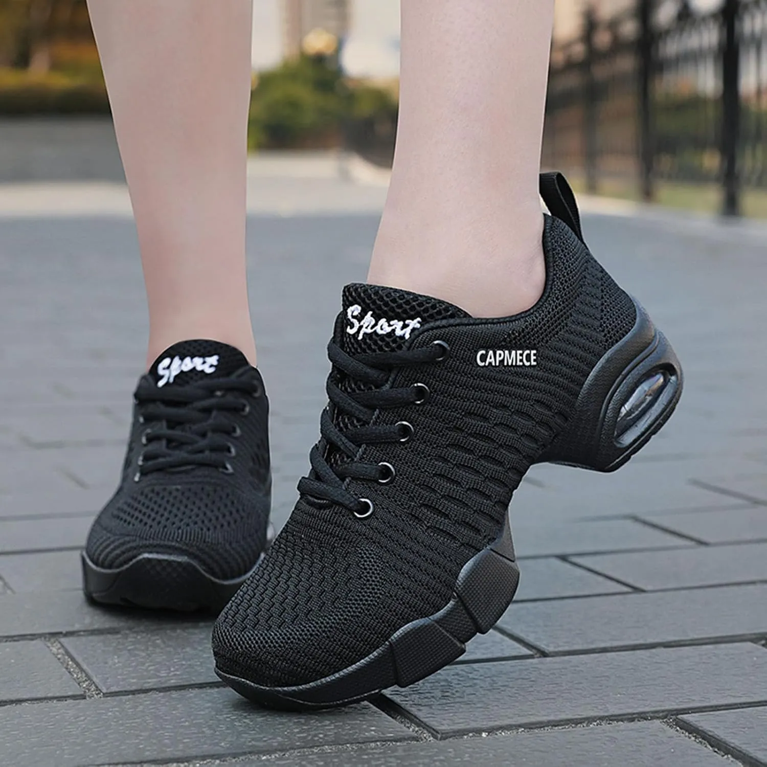 SECHRITE Womens Mens Jazz Dance Sneakers Lace Up Split Sole Dance Shoes