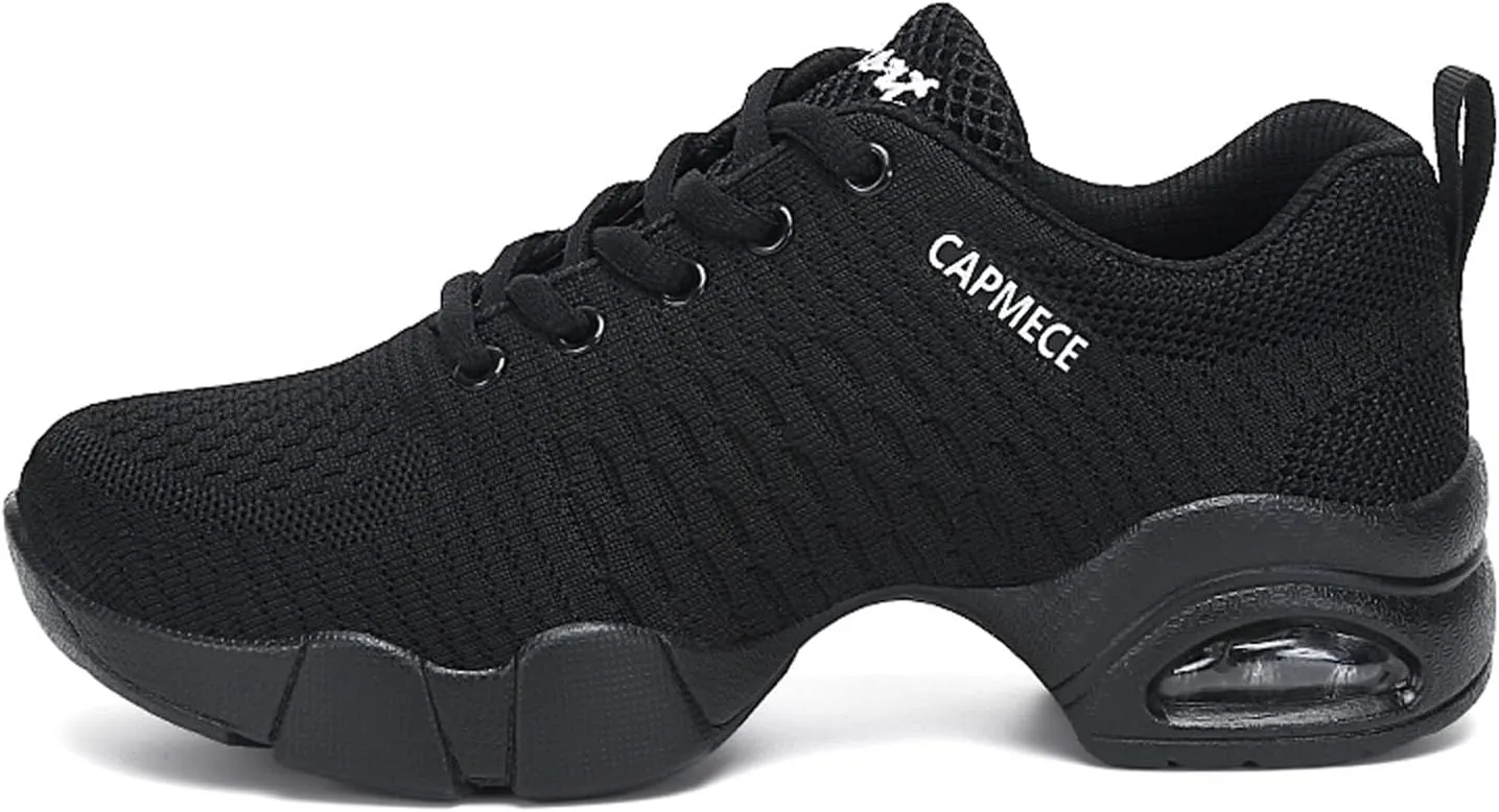 SECHRITE Womens Mens Jazz Dance Sneakers Lace Up Split Sole Dance Shoes