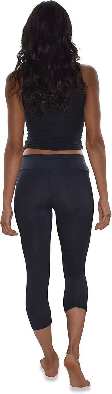 Sexy Basics Womens' Capri Length Skinny Pant Leggings | Ultra Soft Active Stretch Pants | Multi Packs & Colors