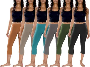 Sexy Basics Womens' Capri Length Skinny Pant Leggings | Ultra Soft Active Stretch Pants | Multi Packs & Colors
