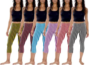 Sexy Basics Womens' Capri Length Skinny Pant Leggings | Ultra Soft Active Stretch Pants | Multi Packs & Colors