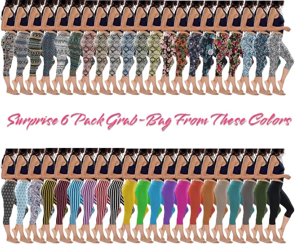 Sexy Basics Womens' Capri Length Skinny Pant Leggings | Ultra Soft Active Stretch Pants | Multi Packs & Colors