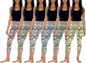 Sexy Basics Womens' Capri Length Skinny Pant Leggings | Ultra Soft Active Stretch Pants | Multi Packs & Colors