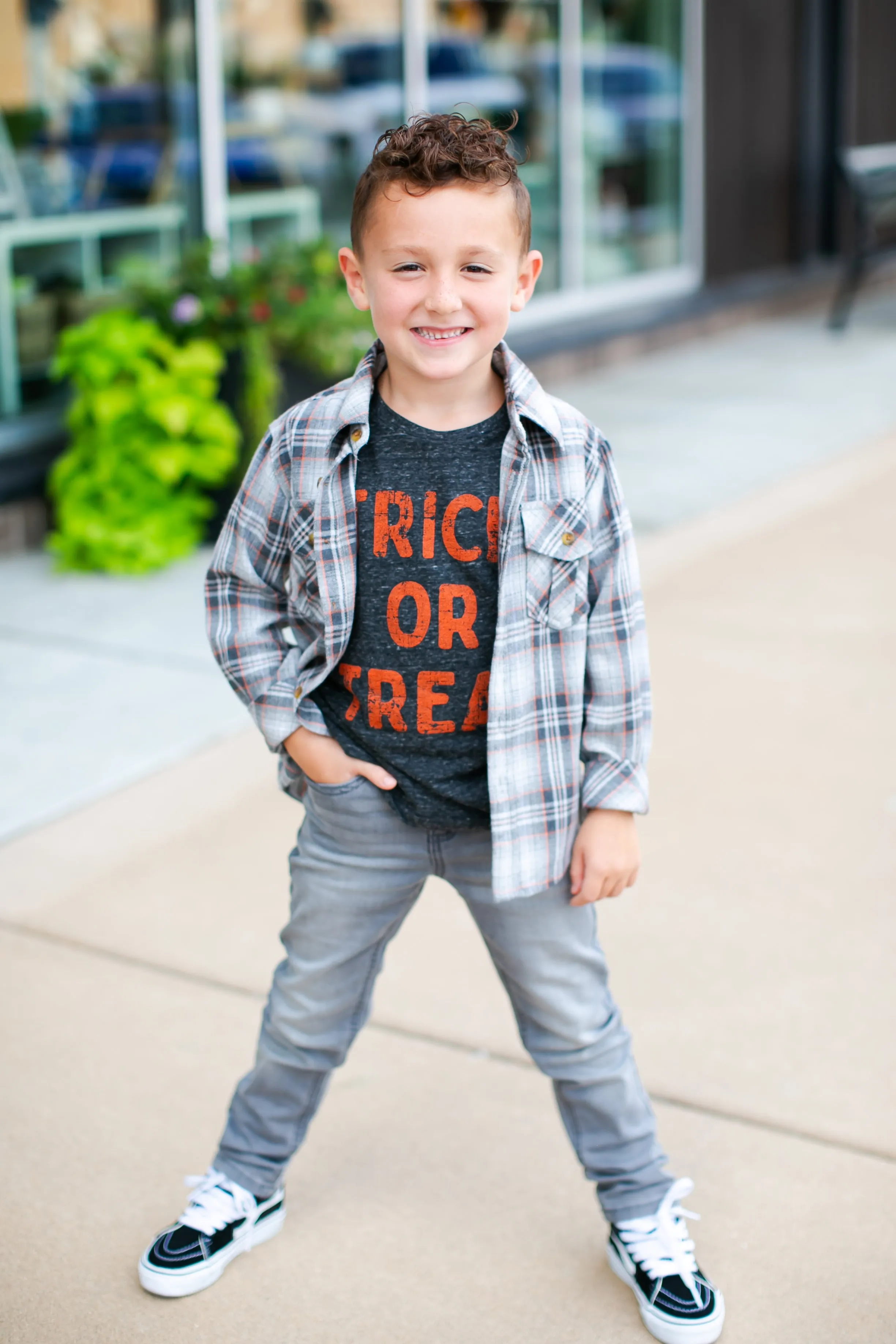 Silas - Trick or Treat Tee in Charcoal