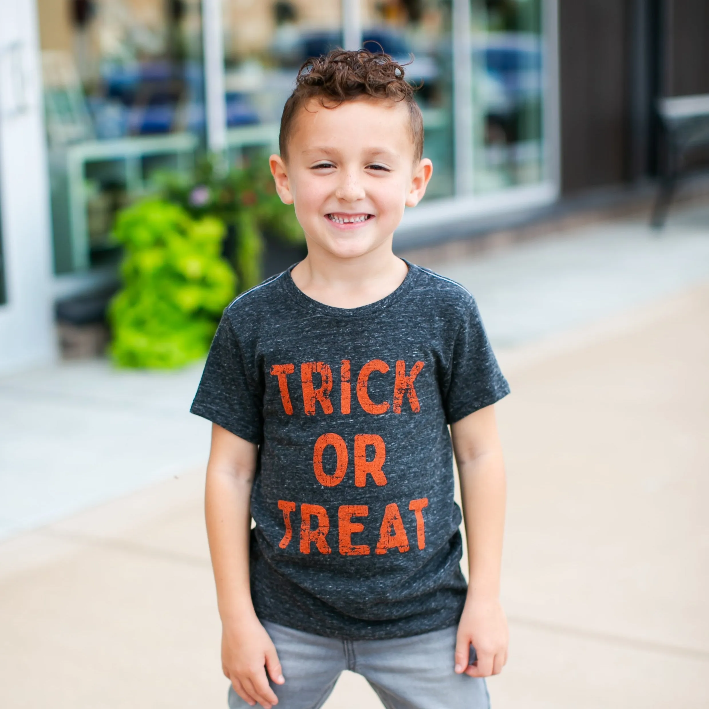 Silas - Trick or Treat Tee in Charcoal