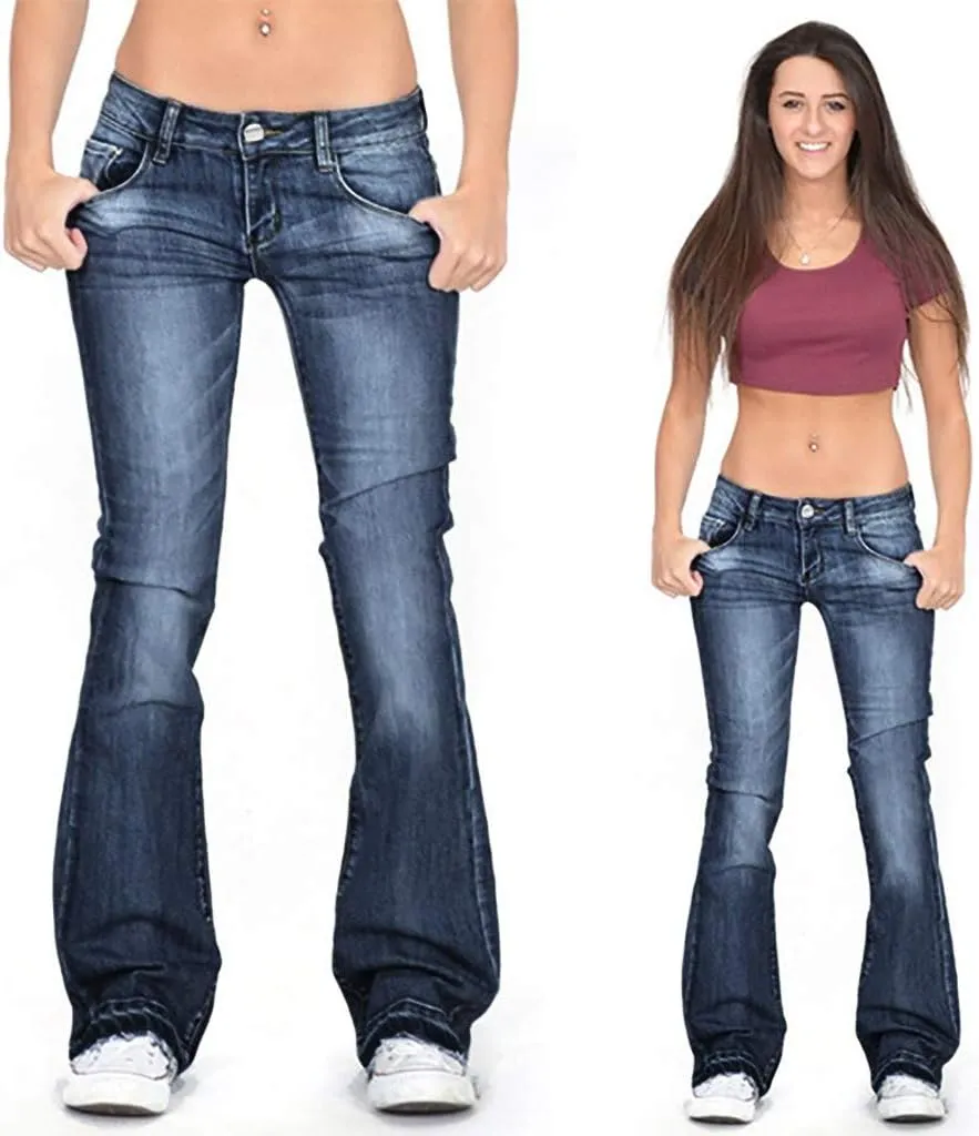 Skinny Jeans for Women Stretch Mid Bell Slim Length Jeans Jeans Flare Women's Jeans Black Pants for Women Classic