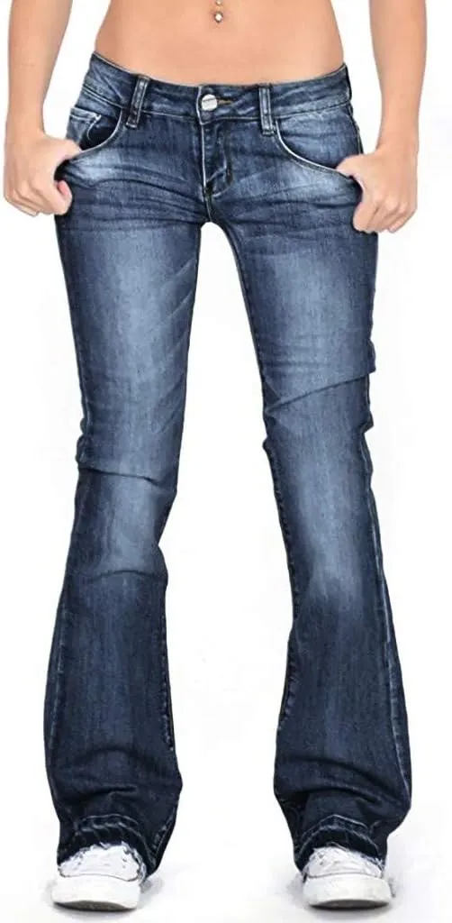 Skinny Jeans for Women Stretch Mid Bell Slim Length Jeans Jeans Flare Women's Jeans Black Pants for Women Classic