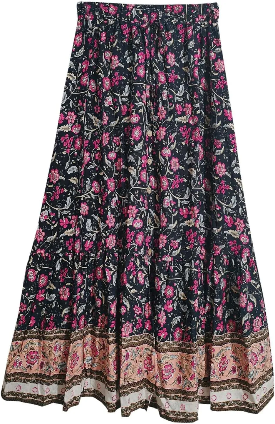 Skirts for Women Boho High Waisted Flowy Drawstring Ruched Casual Skirt Elastic Waist Elegant Patchwork Beach Skorts