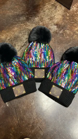 SL Sequin Beanies