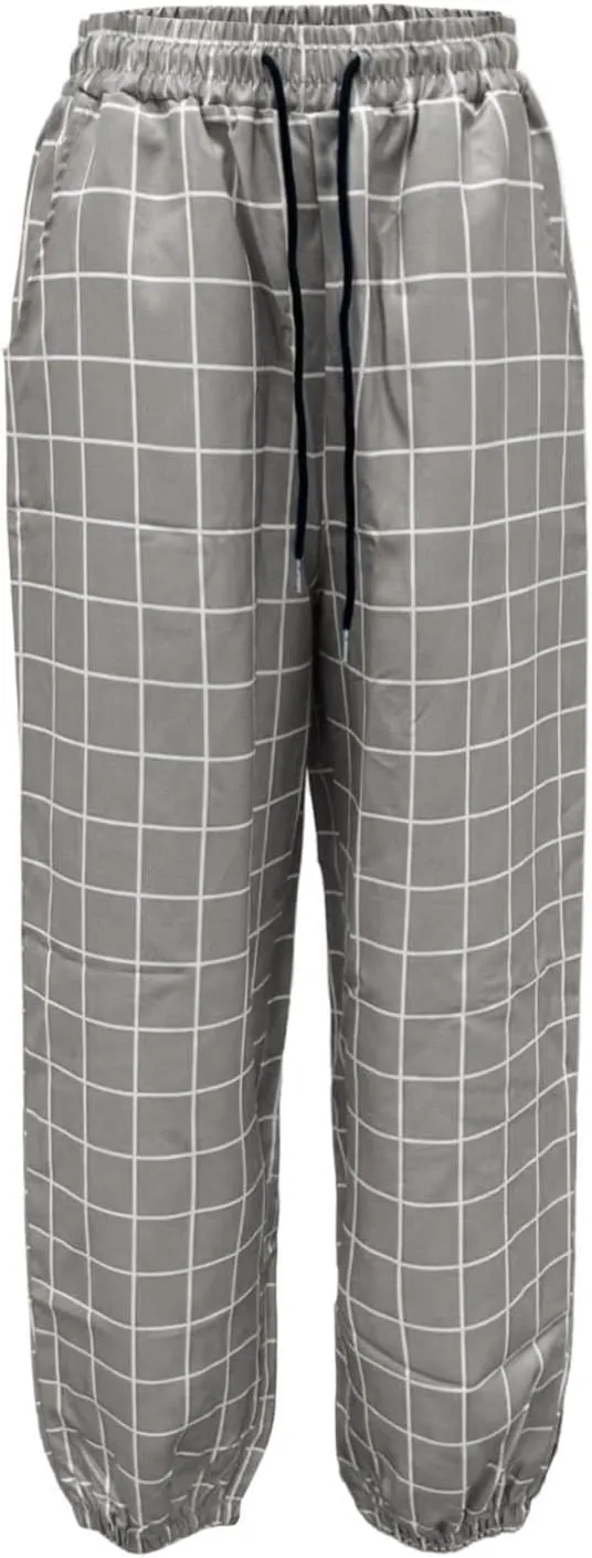 Slim Fit Plaid Chino Pants for Men Flat-Front Stretch Dress Pants Business Pencil Suit Pant Casual Skinny Golf Pant