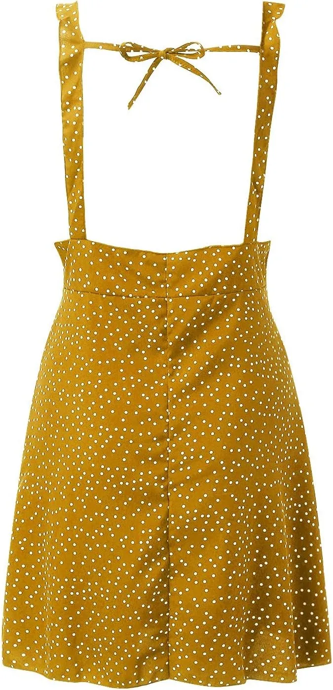 Spaghetti Straps Boho Dress for Women 2025 Summer V Neck Sleeveless Floral Printed Mini Sun Dresses Beach Vacation Clothes