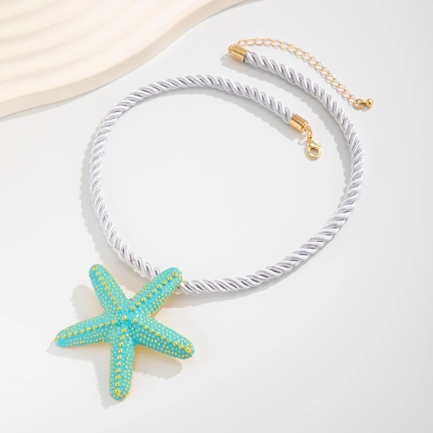 Starfish Necklace for Women Large Star Pendant Necklaces Beach Necklaces Statement Chunky Necklaces Summer Holiday Beach Party Jewelry