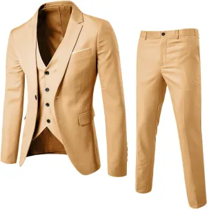 Suits for Men 2024 Suit Business Wedding Party Jacket Vest & Pants Coat Men Wedding Suits Big and Tall Suits for Men