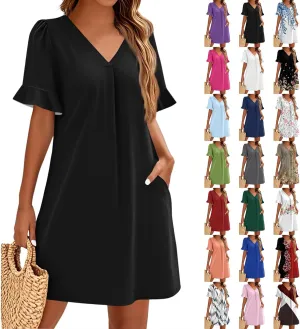 Summer Casual Dresses for Women Flowy Garden Party Dresses That Hide Tummy Bulge Birthday Ruffle Ren Faire Cute Spring Outfit