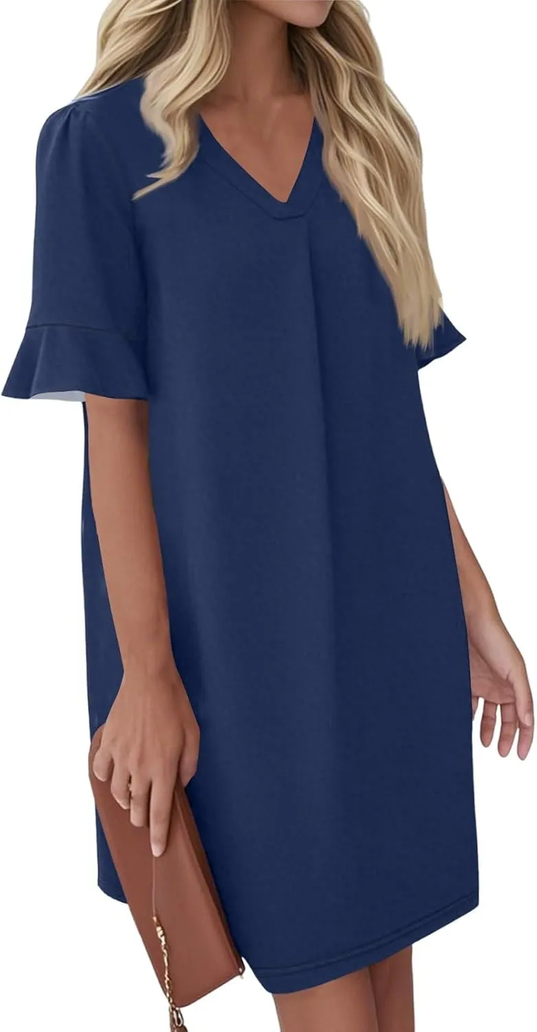 Summer Casual Dresses for Women Flowy Garden Party Dresses That Hide Tummy Bulge Birthday Ruffle Ren Faire Cute Spring Outfit