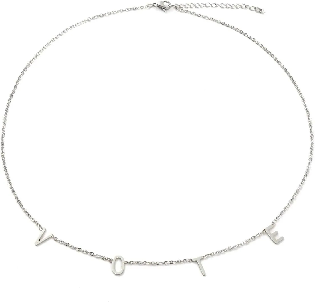 Taouzi Vote Necklaces Encourage Voting Necklaces First Lady Necklaces Fashion Initial Necklaces Popular Letter Necklaces for Women