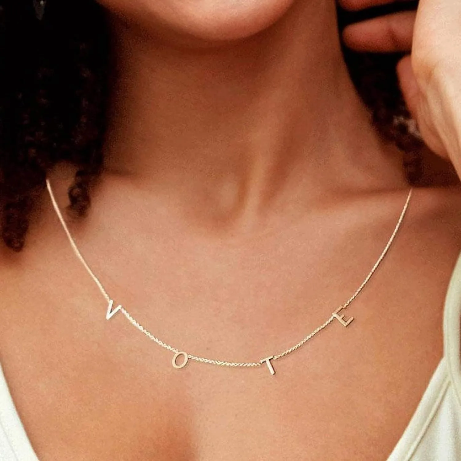 Taouzi Vote Necklaces Encourage Voting Necklaces First Lady Necklaces Fashion Initial Necklaces Popular Letter Necklaces for Women