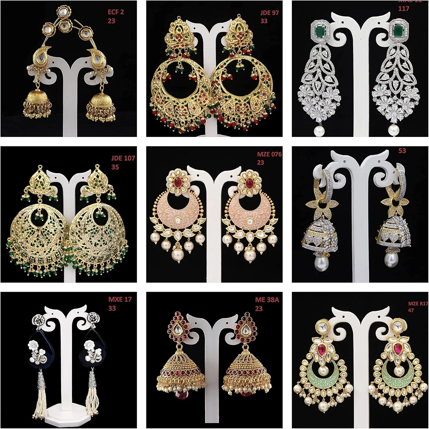 Teardrops Dangles CZ Earrings For Womens Chandelier Hoop Stud Eardrop Chandbali Golden Kundal 14k Gold Plated Earings For Girls Fashion Traditional Jewelry