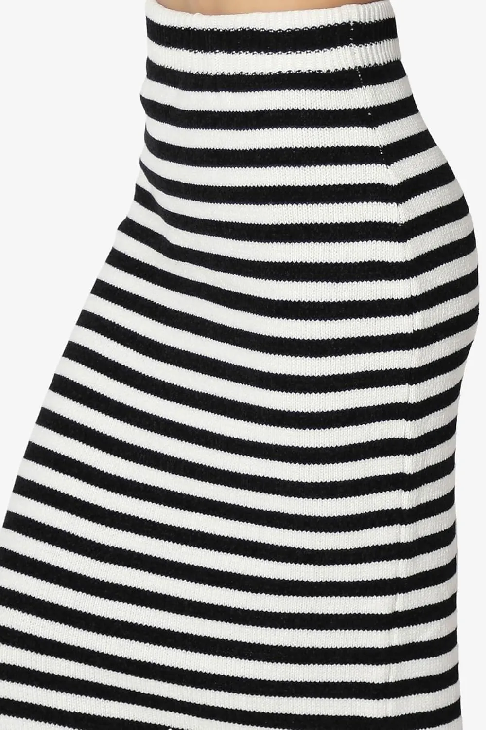 TheMogan Women's Striped Soft Yarn Knitted Long Skirt Casual High Waist Bodycon Pencil Maxi Skirts