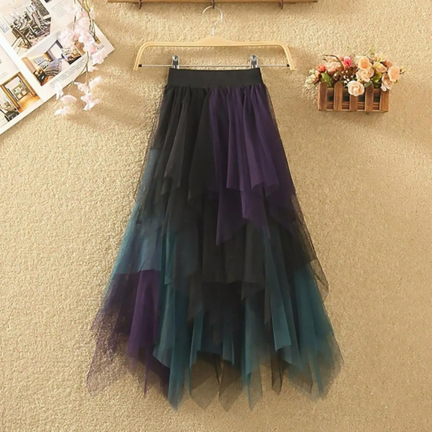 Tulle Skirt for Women Layered Tutu Skirt Puffy Fairy Skirts Mesh Tiered Skirts Party Skirts Rave Skirts