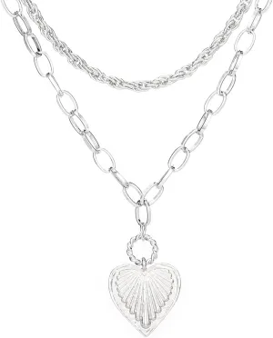 Uranian Heart Pendant Necklaces Layered Necklace Dainty Silver Choker Necklaces Fashion Necklaces Chain Layering Necklaces Jewelry for Women