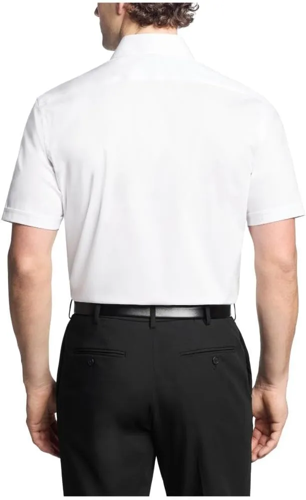 Van Heusen Men's Dress Shirt Short Sleeve Slim Fit Poplin