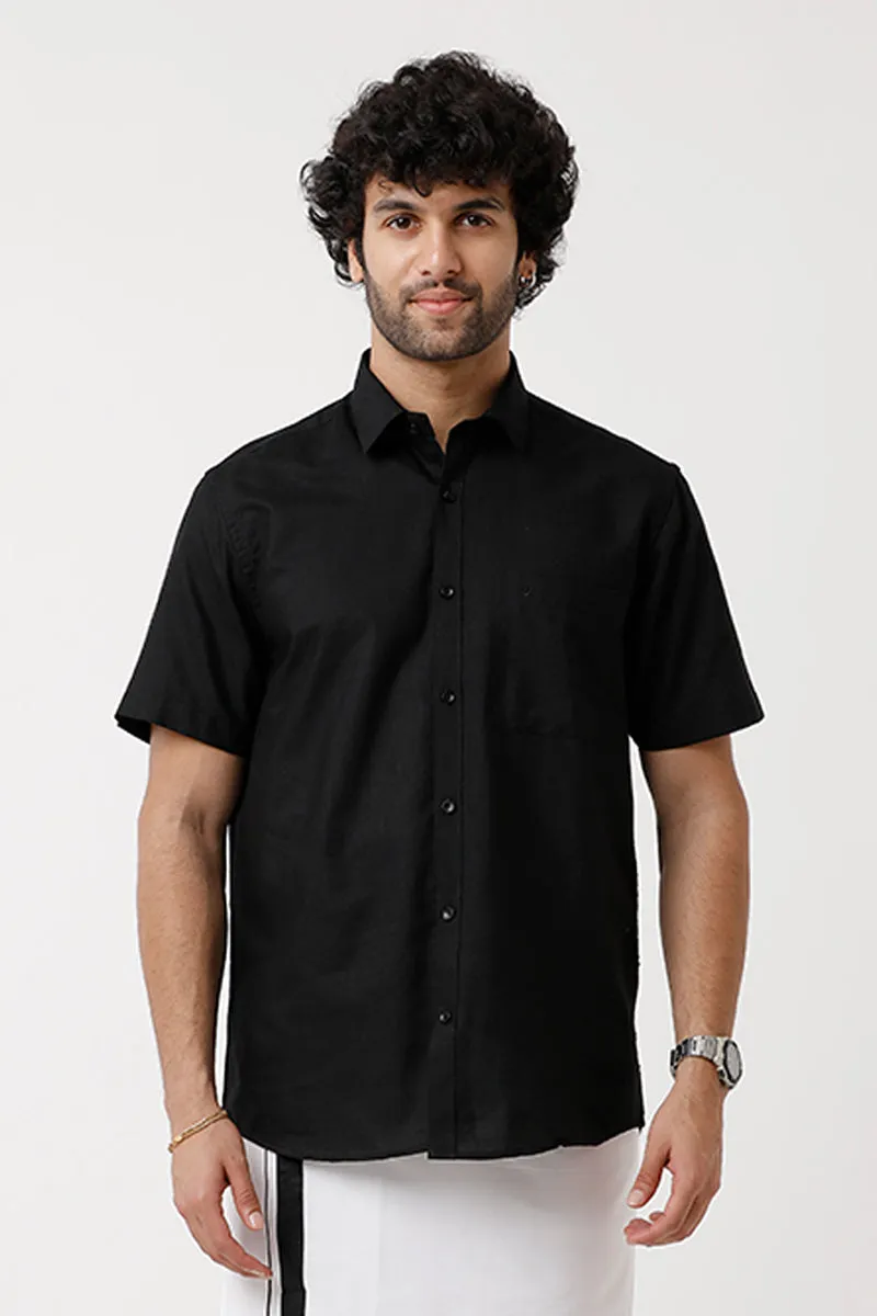 Varna - Black Formal Shirts for Men | Uathayam
