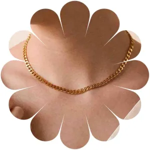 Vintage Cuban Chain Choker Necklaces Curb Chain Necklaces Gold Chain Necklaces Punk Metal Chain Necklaces Jewelry for Women