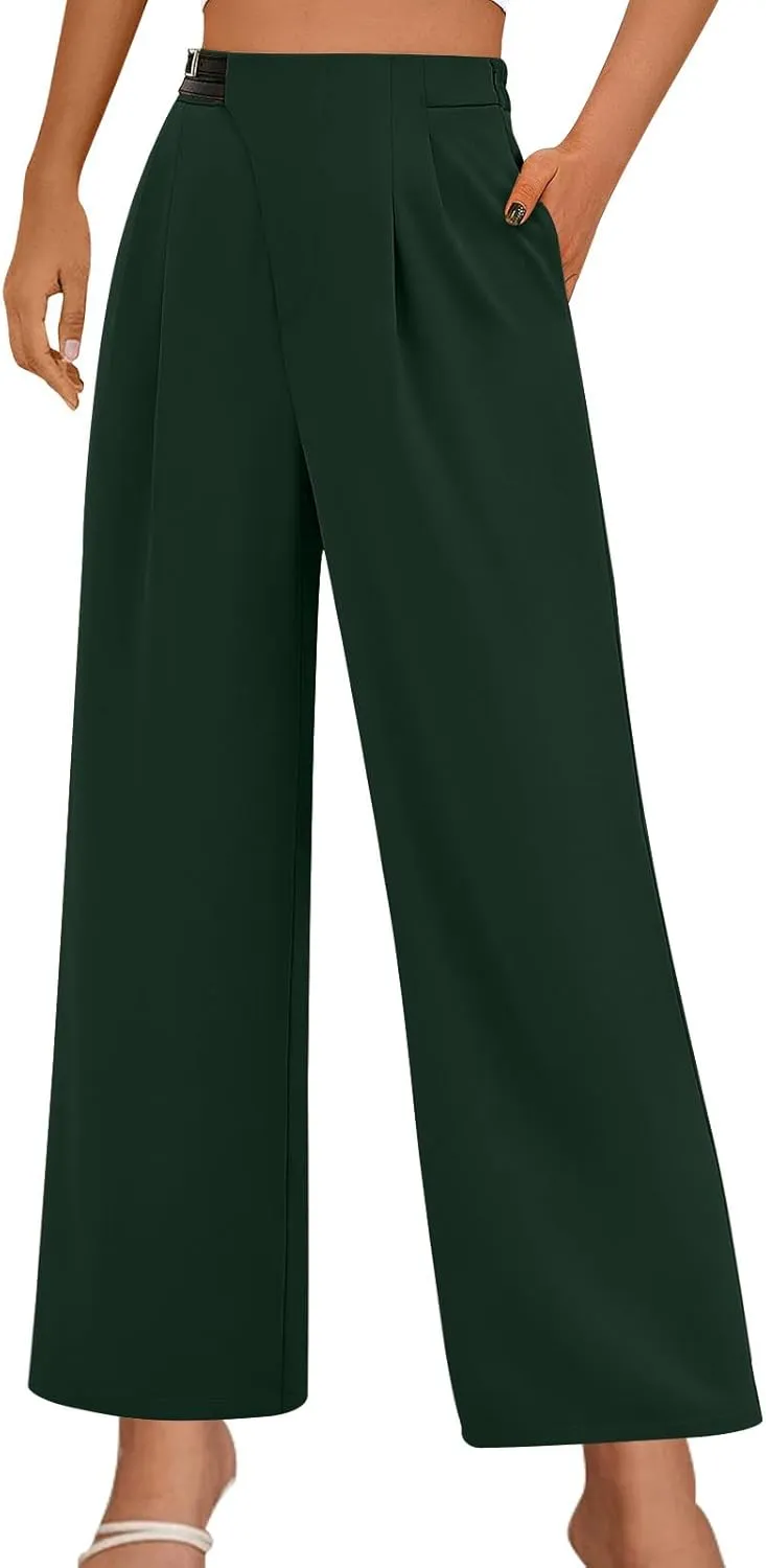 Wide Leg Sweatpants Women Summer Business Casual Pants High Waist Drawstring Palazzo Loose Beach Cropped Trousers