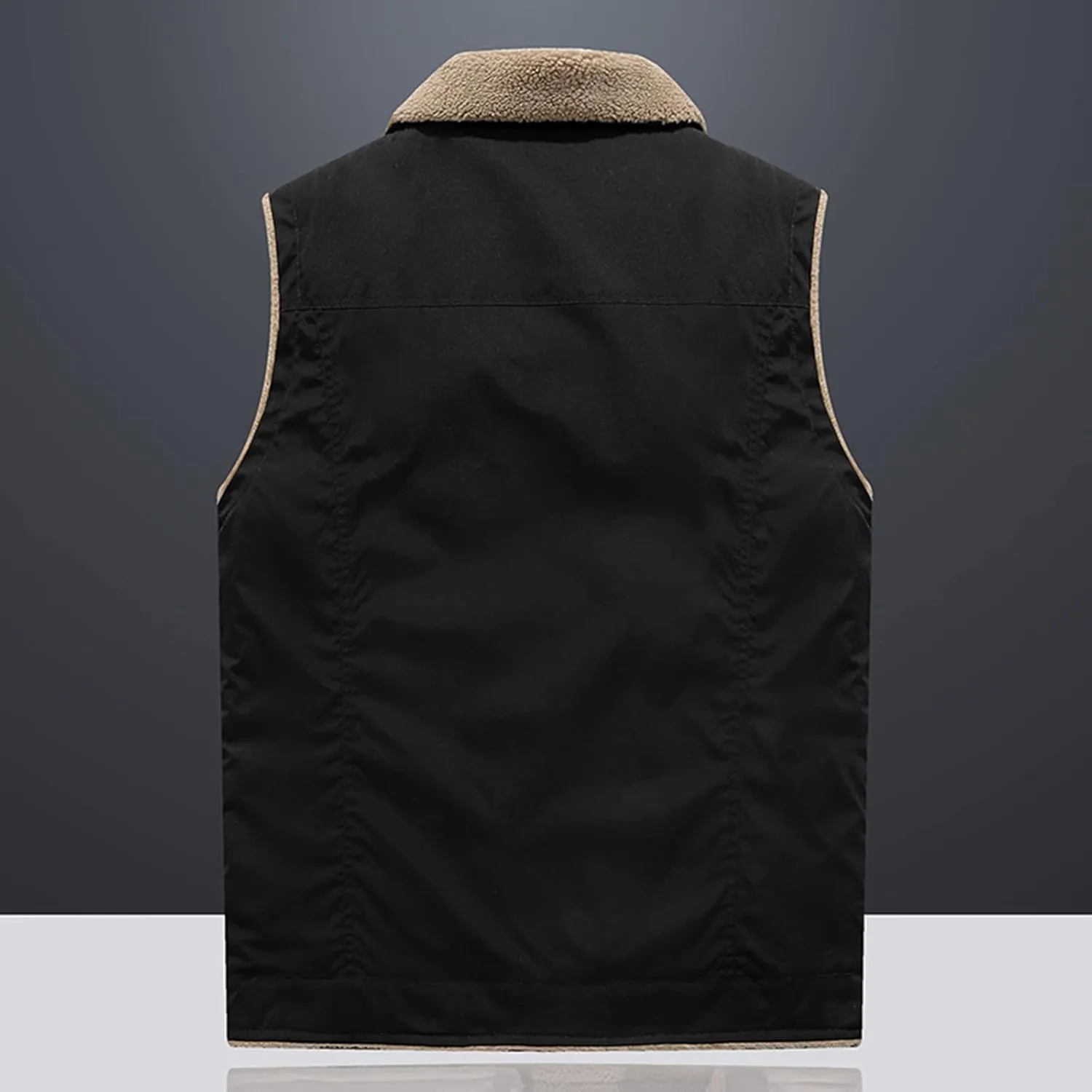 Winter Vest and Winter Warm Coat Vests Solid Color Sleeveless Vest Solid Fashion Zipper Hooded Vest for Men Puffer