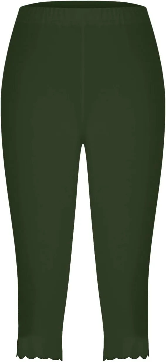 Women Cropped Trousers 3/4 Length Leggings Casual Capri Pants Summer High Waisted Sweatpants Ladies Joggers Bottoms