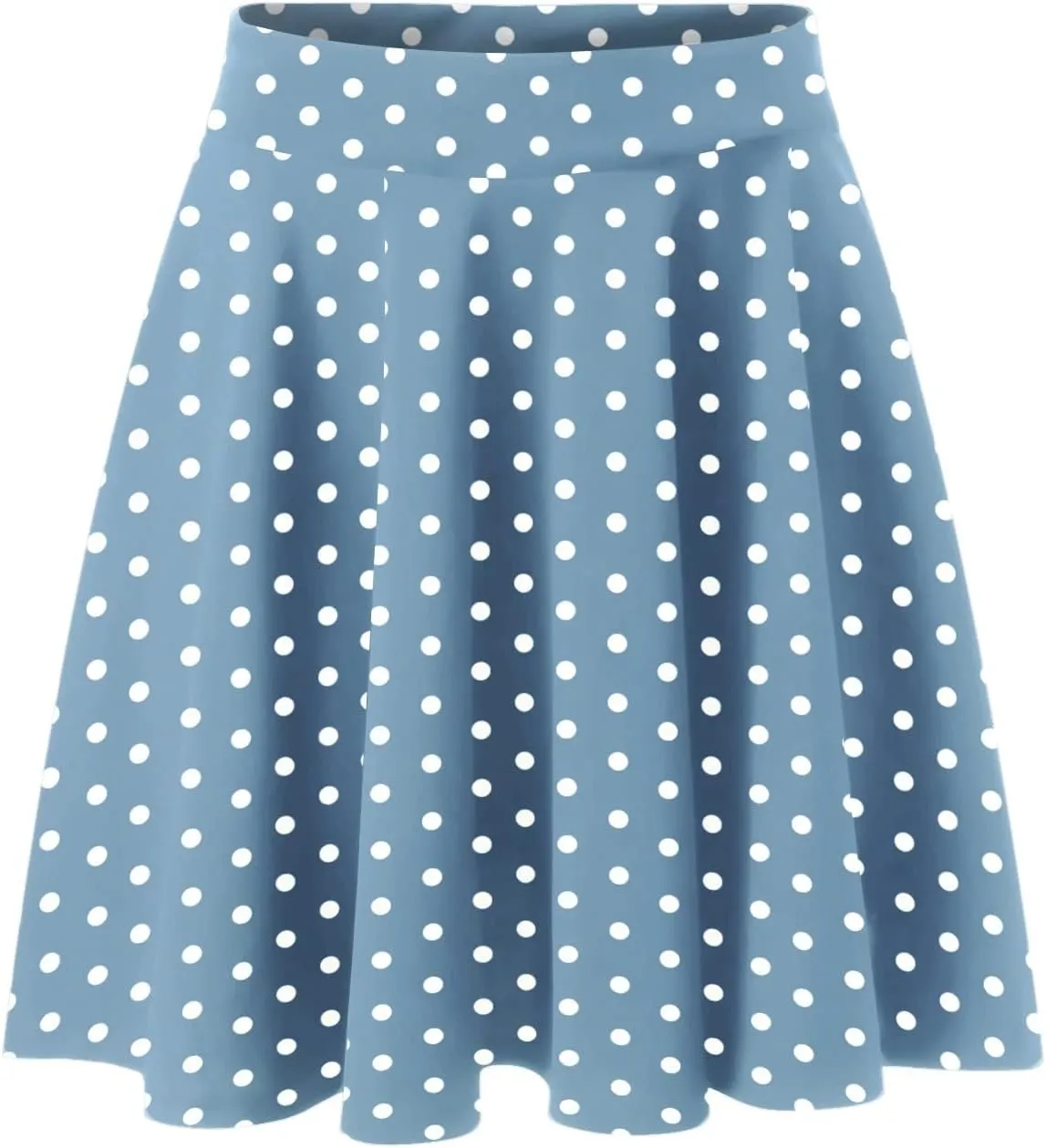 Women Going Out Skirts Womens A Line Midi Skirt Flared High Waist Skirts Polka Dot Pleated Ruffle Hem Vintage