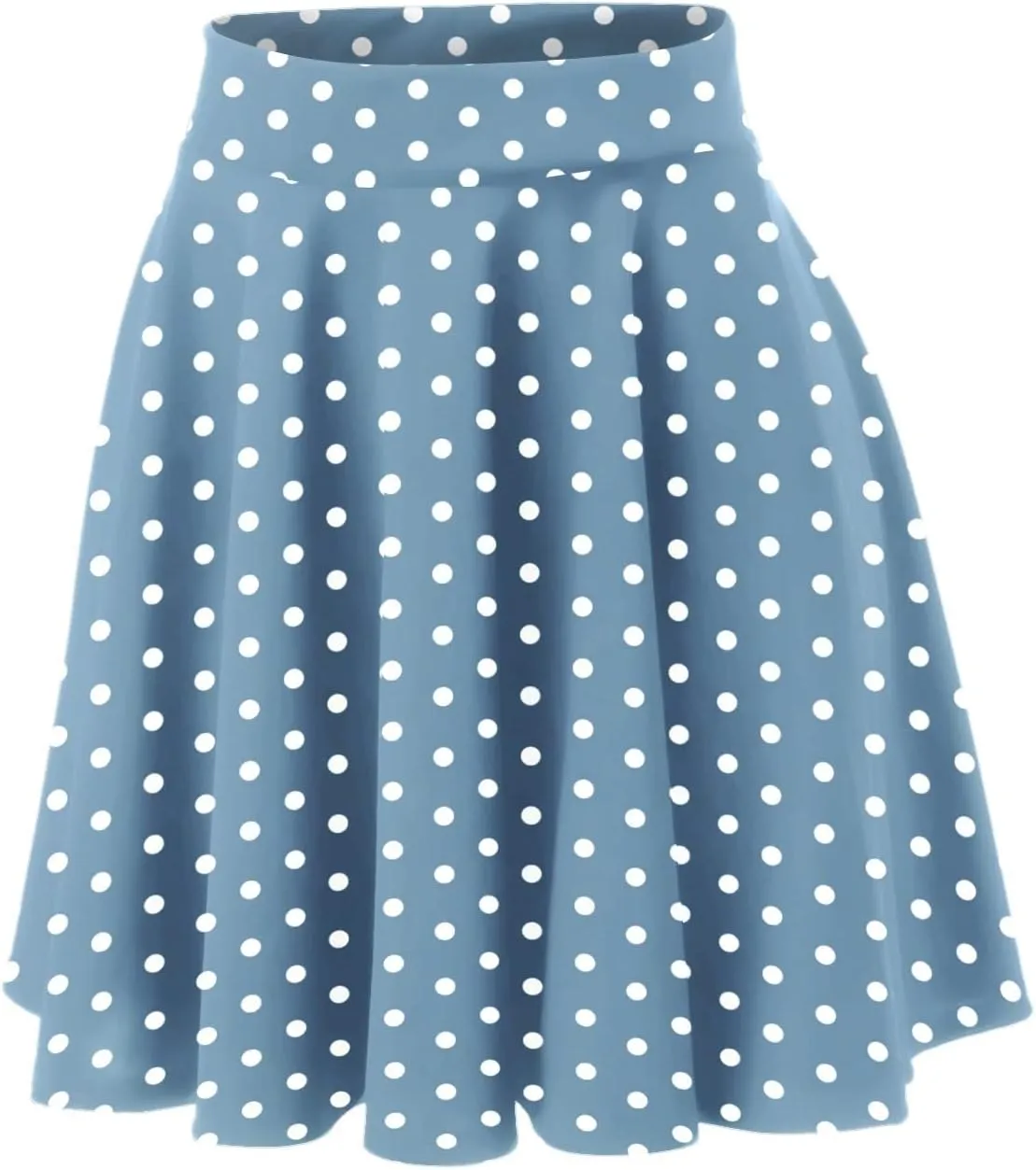 Women Going Out Skirts Womens A Line Midi Skirt Flared High Waist Skirts Polka Dot Pleated Ruffle Hem Vintage