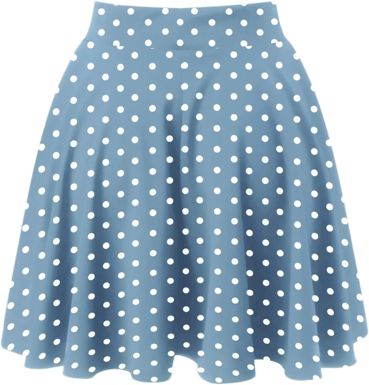 Women Going Out Skirts Womens A Line Midi Skirt Flared High Waist Skirts Polka Dot Pleated Ruffle Hem Vintage