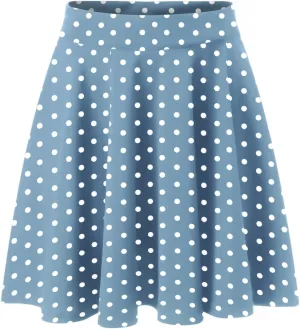Women Going Out Skirts Womens A Line Midi Skirt Flared High Waist Skirts Polka Dot Pleated Ruffle Hem Vintage