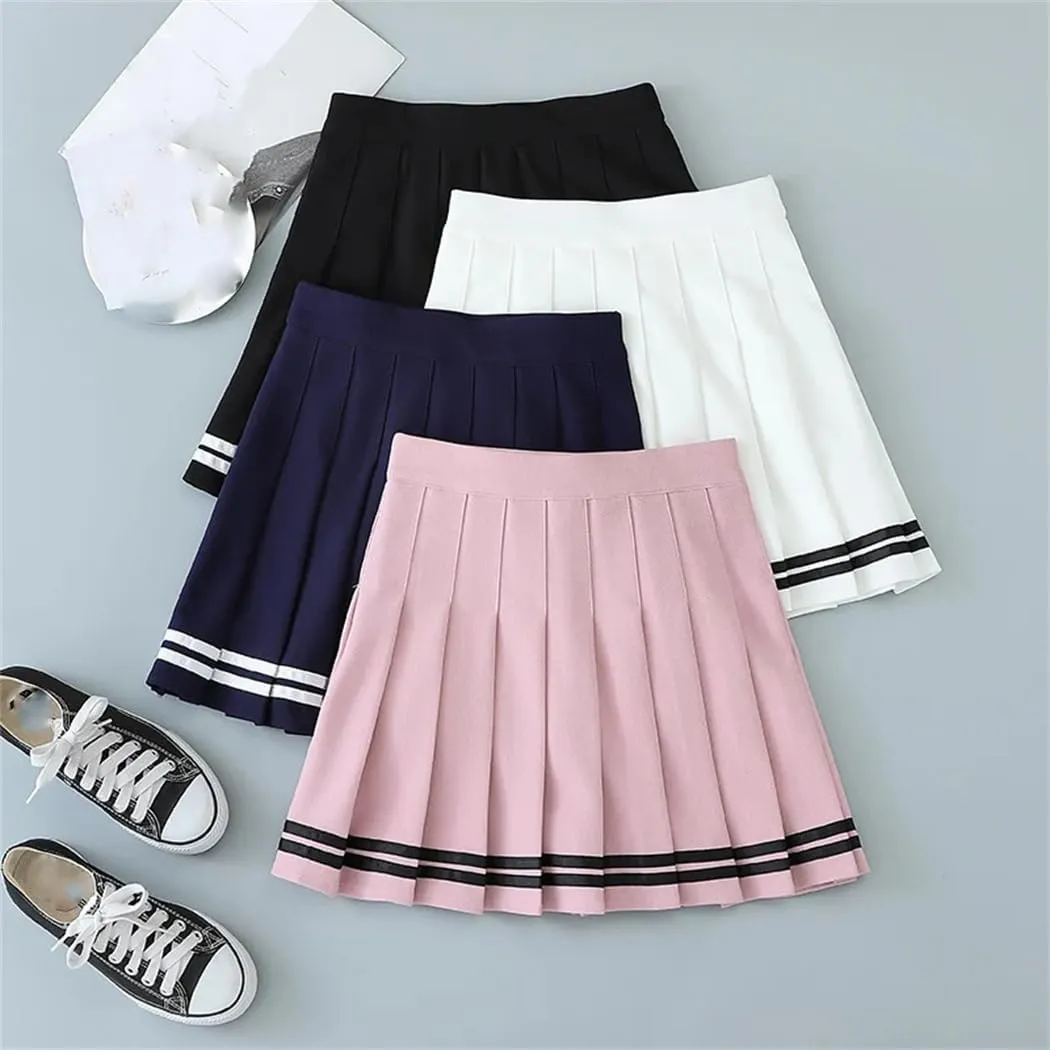 Women High-Waisted Elastic Mini Pleated Skirts Fashion Summer A-Line Slim Fit Skirt
