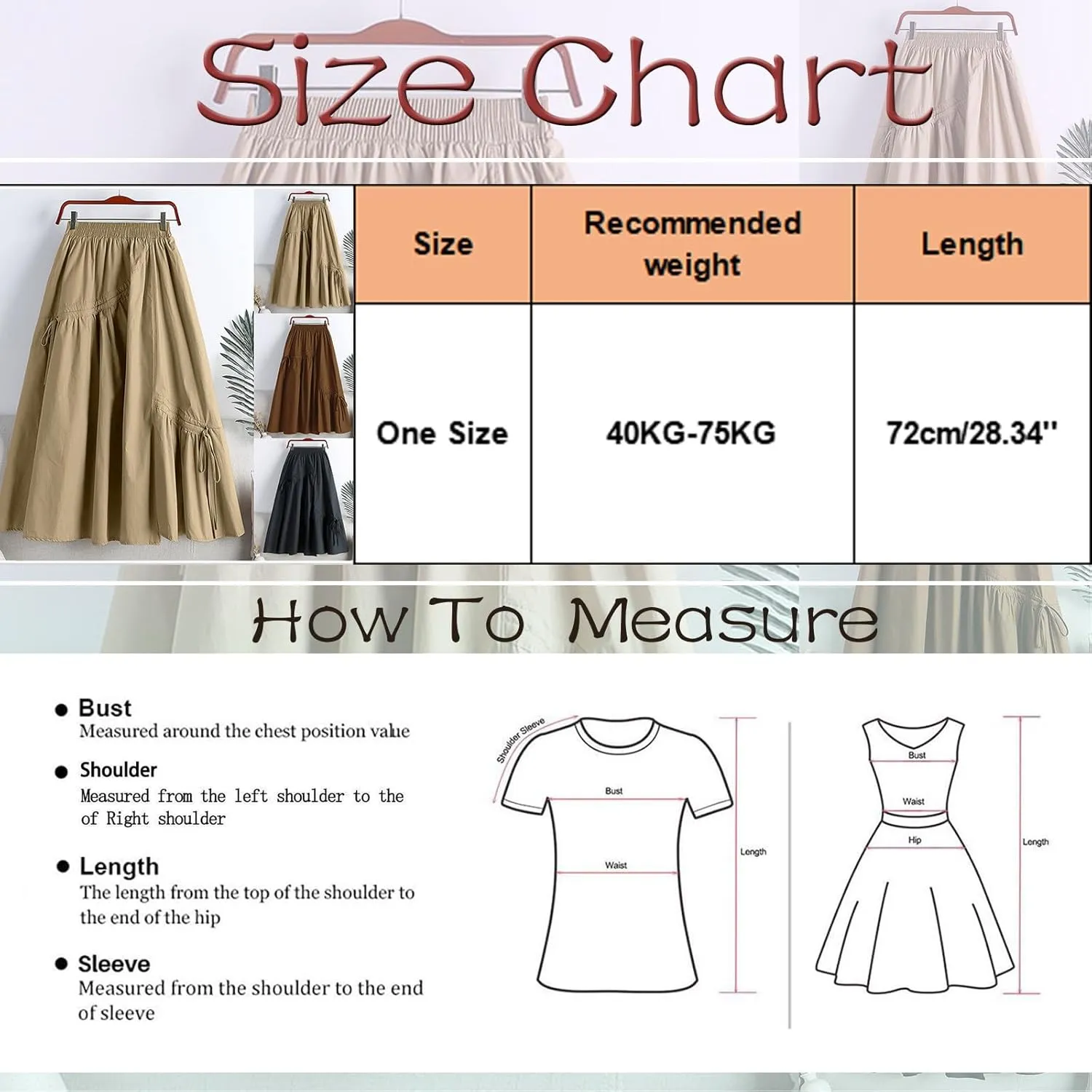 Women Midi Skirts Women's Solid Color Casual Slimming Pleated Lacing Medium Length Large Swing A Line Skirt