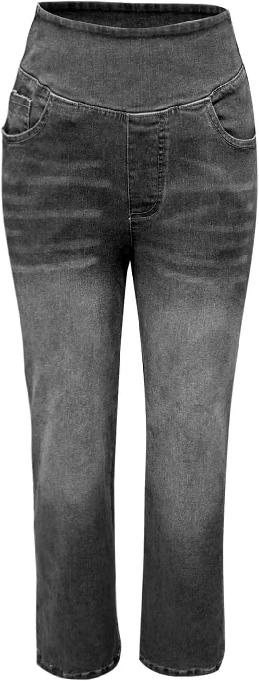 Women Sweatpant Jeans Sweatpants That Look Like Jeans High Waisted Stretchy Pull On Wide Leg Jean