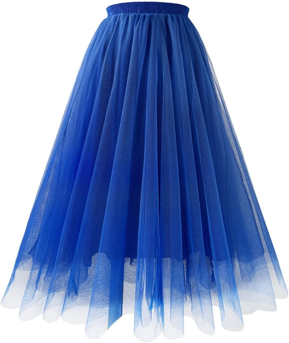 Women Tulle Skirts A Line Flowy Skirts Elastic Waist Tutu Skirts Pleated Dance Skirts Summer Mesh Skirts Puffy Skirt