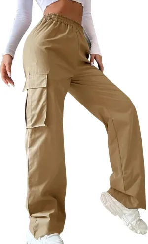 Women's Casual Loose Drawstring Elastic High Waisted Harem Pants Comfy Trousers Wide Leg Cotton Linen Yoga Long Pants