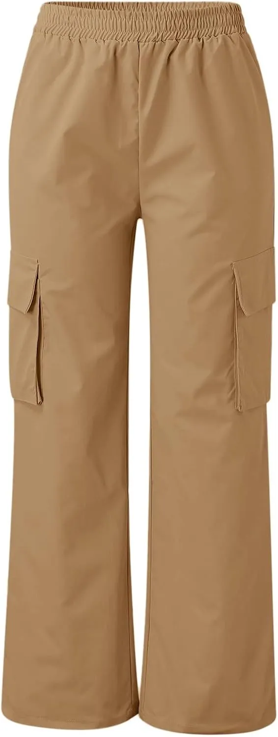Women's Casual Loose Drawstring Elastic High Waisted Harem Pants Comfy Trousers Wide Leg Cotton Linen Yoga Long Pants