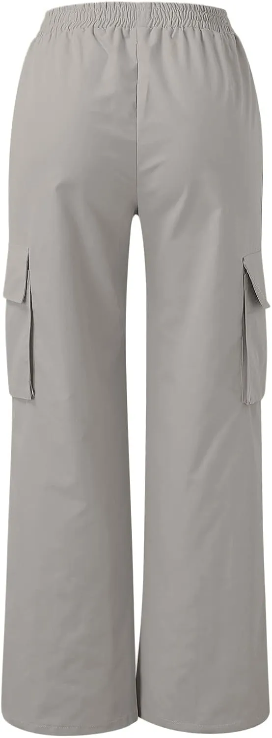Women's Casual Loose Drawstring Elastic High Waisted Harem Pants Comfy Trousers Wide Leg Cotton Linen Yoga Long Pants
