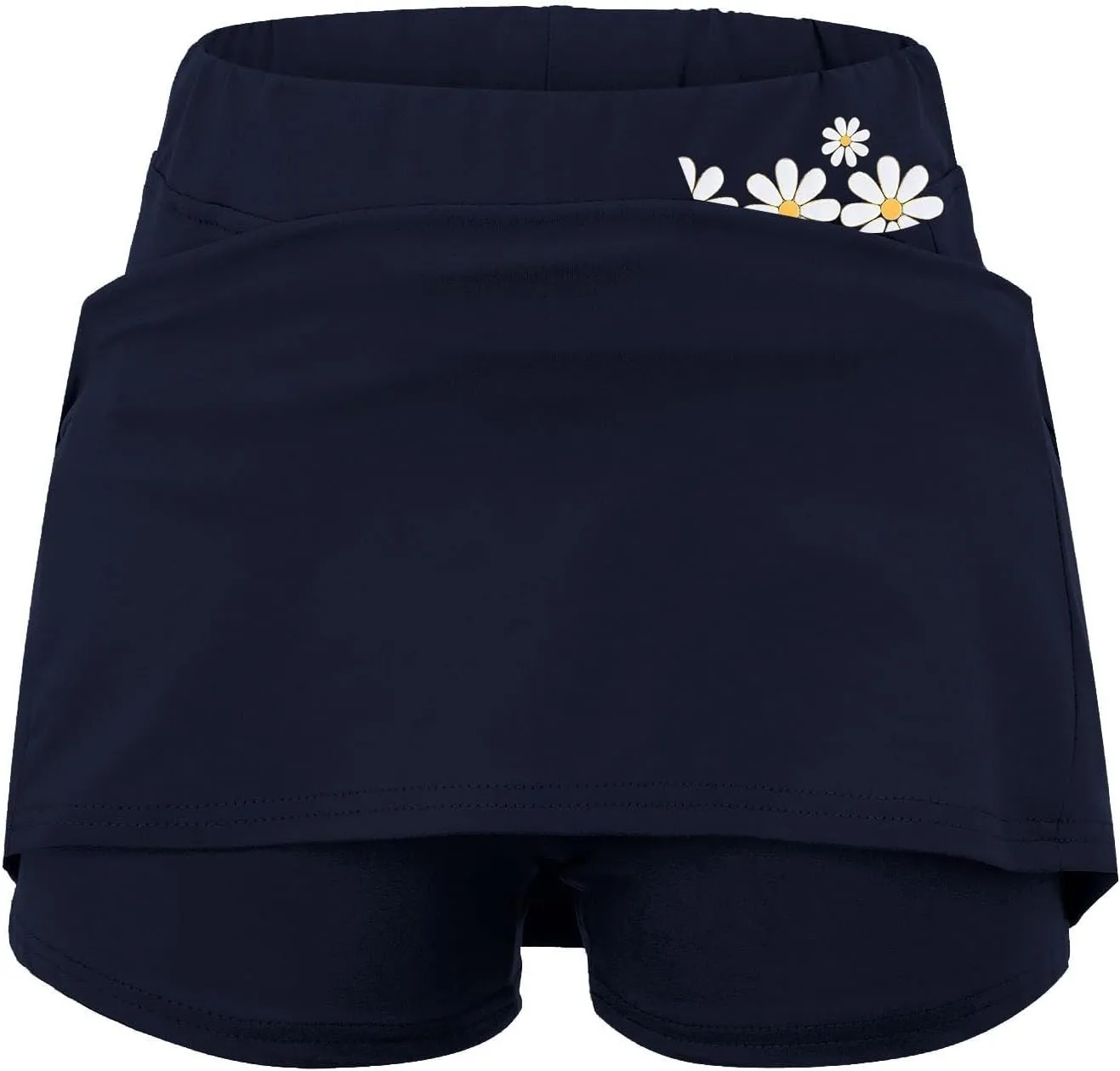 Women's Double Layered Tennis Skorts Baggy Elastic Waisted Casual Shirt High Waisted Stretchy Loose Lightweight Skirts