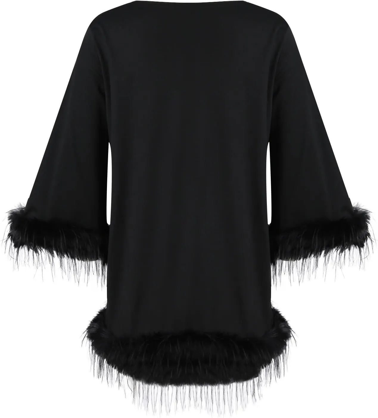 Women's Fall Casual Trendy Elegant Long Sleeve Crew Neck Solid Plush Dress