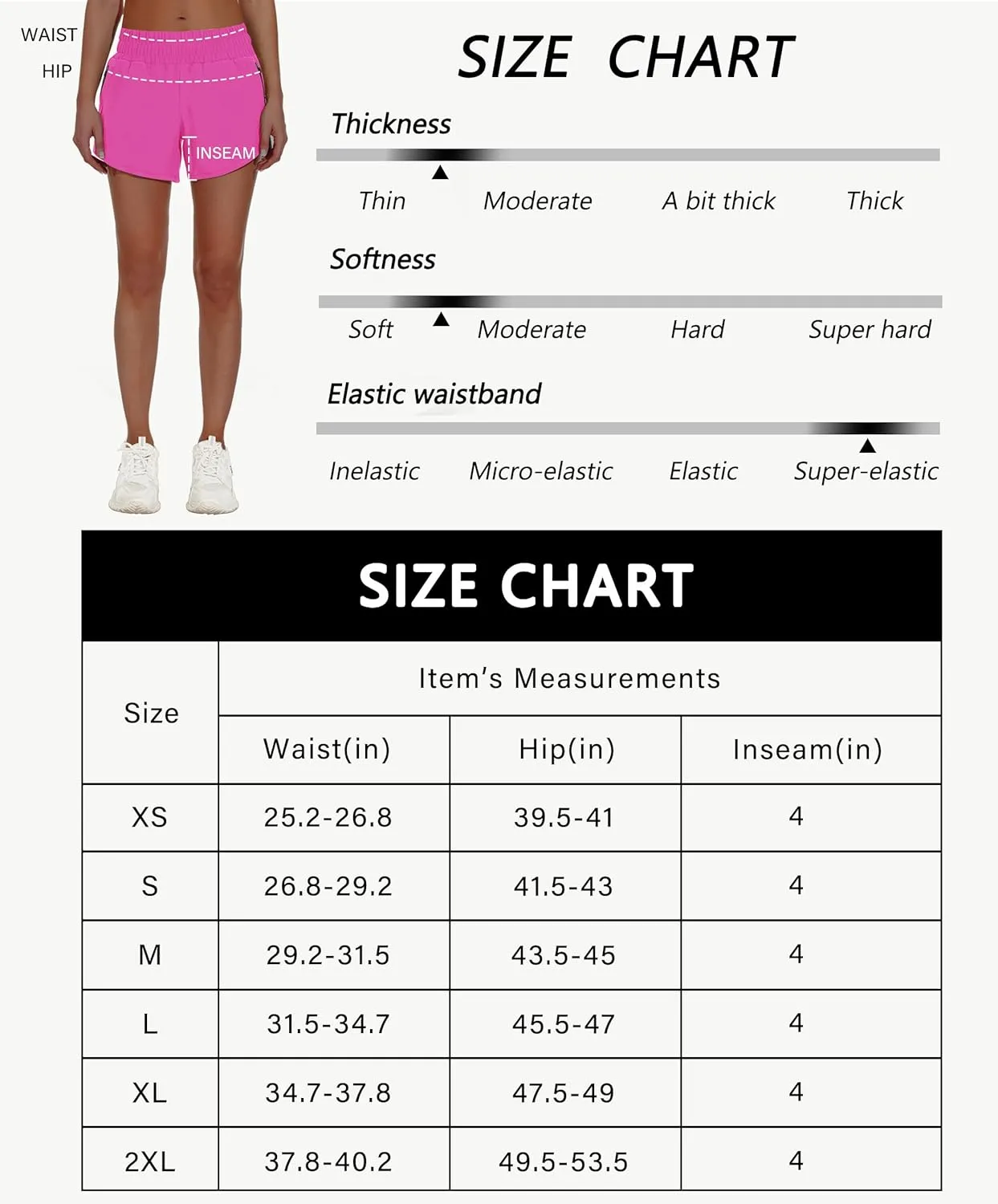 Women's High Waisted Athletic Shorts 4" High Rise Running Workout Gym Quick Dry Tummy Control Short with Zipper Pockets