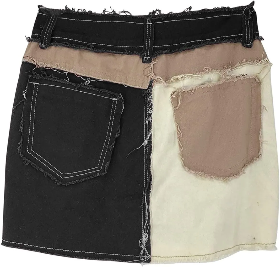 Women's High Waisted Tennis Skirt 2023 Women's Fashion Skirts Stretch Denim Buttocks Splicing Women Denim Skirt