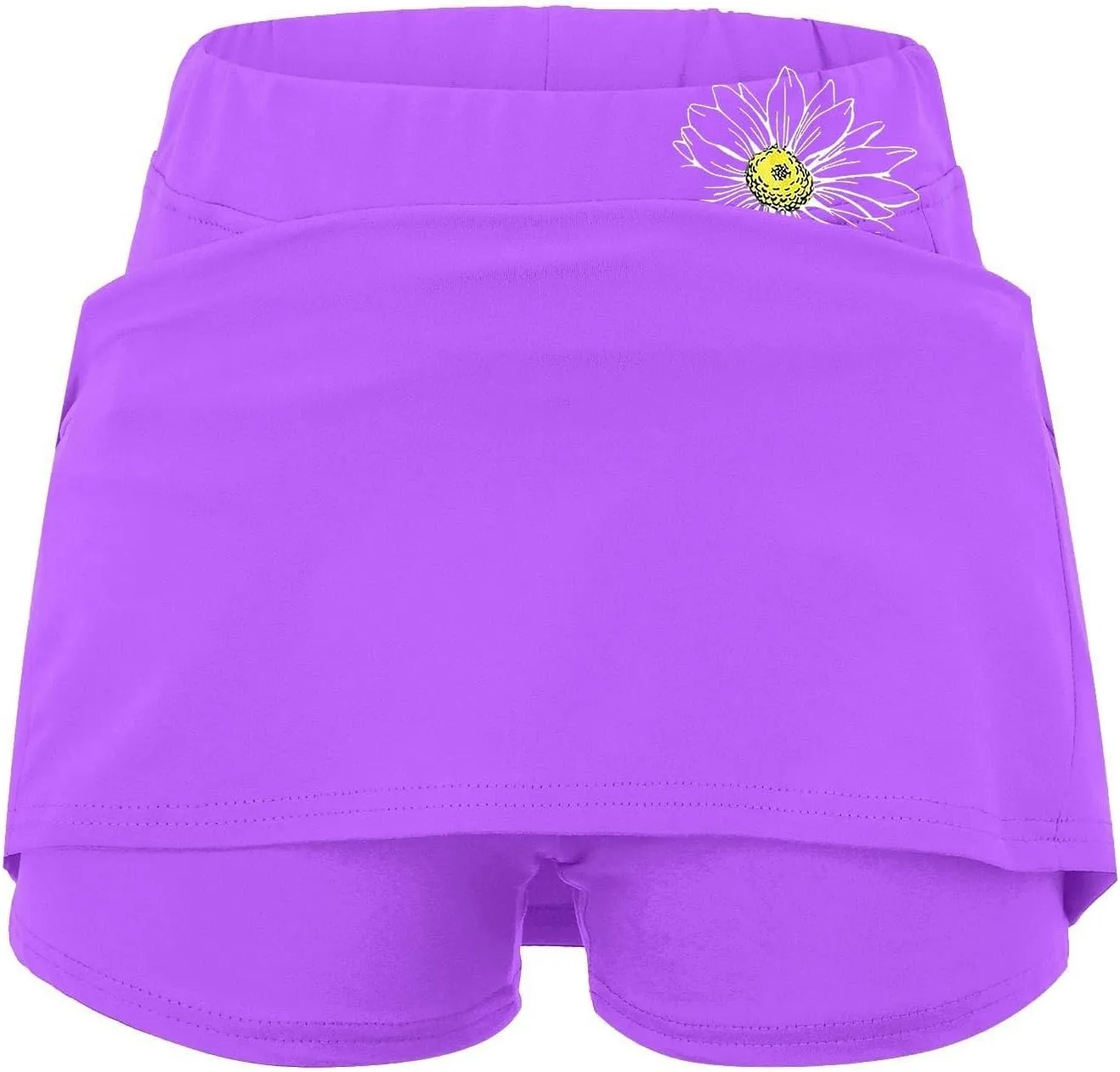 Women's High Waisted Tennis Skorts Floral Print Breathable Casual Skirts Lightweight Baggy Tummy Control Comfort Shirts