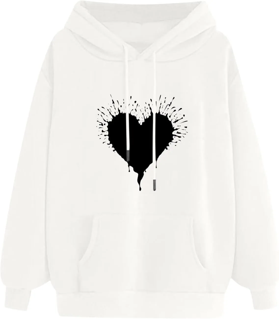 Womens Hoodies Cute Heart Graphic Sweatshirts Fashion Long Sleeve Pullover Teen Girls Casual Soft Tops Fall Outfits
