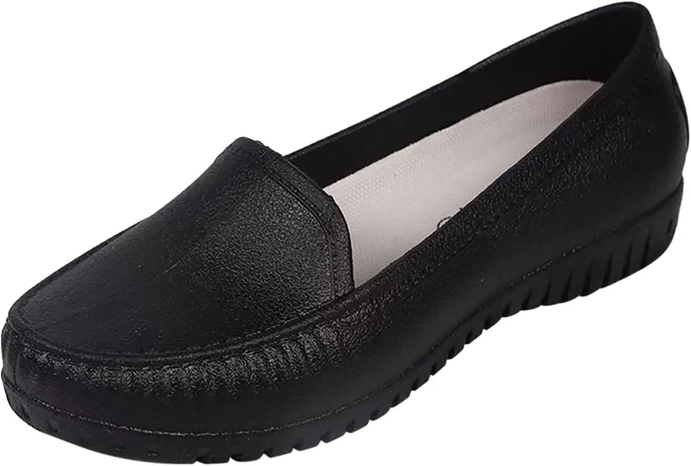 Women's Leather Shoes Orthopedic Slip-On Loafers Soft Walking Driving Shoes Business Work for Women Low Wedge Heel