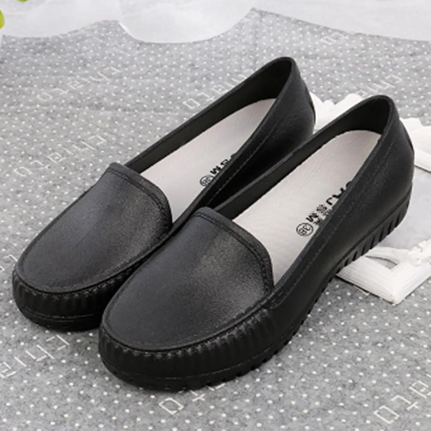 Women's Leather Shoes Orthopedic Slip-On Loafers Soft Walking Driving Shoes Business Work for Women Low Wedge Heel